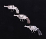Collection of Three Double Action Nickel Revolvers