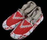 Sioux Fully Top Beaded Moccasins Mid-20th C.