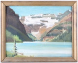 Original 1965 Carl Tolpo Lake Louise Oil Painting