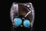 Navajo Silver, Sleeping Beauty & Bear Claw Ring