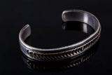 Navajo Sterling & 14k Gold Signed Bracelet