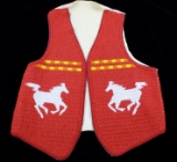 Sioux Fully Beaded Mustang Pictorial Vest c.1960's