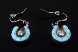 Navajo Silver Ray Sterling & Turquoise Earrings