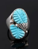 Zuni Hand Carved Sleeping Beauty & Sterling Ring