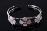 Navajo Silver Mother of Pearl & Turquoise Bracelet