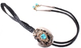 14K Gold With Sliver & Turquoise Bolo