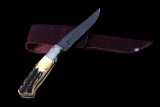 Bear MGC Horn Handle Knife & Sheath