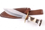 German Deer Tine Handle Stainless Steel Knife