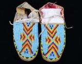 Crow Indian Fully Beaded Moccasins Circa 1960's