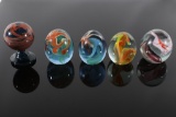 Polychrome Glass Art Paperweight Orbs