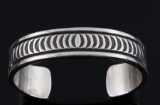 Navajo Signed Heavy Sterling Silver Bracelet