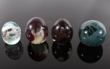 Polychrome Glass Art Orb Paperweights