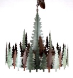 Sheridan Pine Tree Round Rustic Chandelier