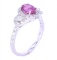 RARE UNHEATED Pink Sapphire & VS1 Diamond Ring