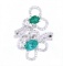 Floral Emerald & Diamond 14K Vintage Estate Ring