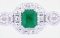 Art Deco Gorgeous Emerald & Diamond 14K Bracelet