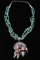 Navajo Inlaid Rainbow Yei Silver Pendant Necklace