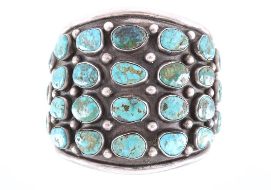 Navajo Sterling Pilot Mountain Turquoise Bracelet