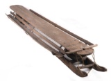 Mid 1800's Wooden Front Steering Toboggan