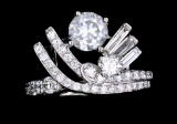 Vintage 1.85 ct Diamond Mid-Century Platinum Ring