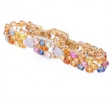 24.09 ct Multi-Colored Sapphire & Diamond Bracelet