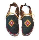 Sioux Fully Beaded Moccasins c. 1880-1890's