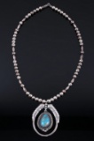 Navajo Sterling & Turquoise Shadow Box Necklace