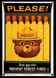 Smokey Bear U.S. Forest Service Porcelain Sign