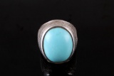 Navajo Silver Large Sleeping Beauty Turquoise Ring