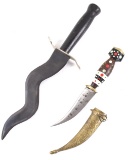 Turkish Tooled Knife w/ Sheath & Asian Kris Dagger