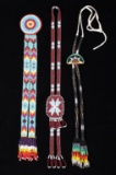 Fully Beaded American Indian Bolo Ties & Pin
