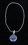 Lapis Lazuli Pendent & Sterling Silver Necklace