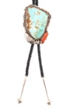 Navajo Sterling Silver & Turquoise Bolo Signed