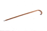 Wooden Cane With Silver Cane Tip And Handle