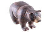 1992 Hand Carved Wooden Bear by E. Carlson