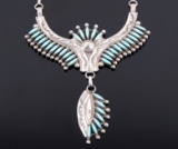 Zuni Sterling Turquoise Petite Point Necklace