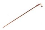 Gas Pipe Leather Wrapped Deer Hoof Cane