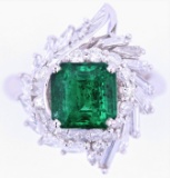Art Deco Great Gatsby Emerald & VS1 Diamond Ring