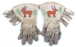 Crow Beded Gauntlet Gloves c. 1800's
