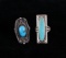 Navajo Morenci & Blue Gem Turquoise Sterling Rings