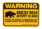 Grizzly Bear Warning Sign from Canada