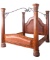 Collezione Europa Burl & Leather Four-Poster Bed