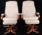20th C. Italian White Leather Reader Chairs