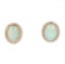 Ethiopian Opal & Diamond 14K Stud Earrings