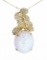 Diamond Set Floral & Ethiopian Opal 14K Necklace
