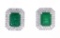 Classic 4.56ct Emerald & Diamond Platinum Earrings