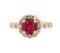 Blood Red Ruby and Diamond 14K Gold Ring
