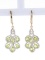Peridot and Diamond Gold Silver Dangle Earrings
