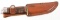 Western U.S.A. Leather Wrapped Hunting Knife