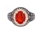 Fire Opal & Diamond 14K Rose Gold Ring